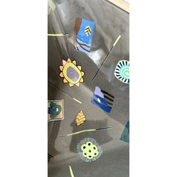 Triangular Gray Ceramic Dish Bowl Abstract Images Marked - Picture 10 of 11